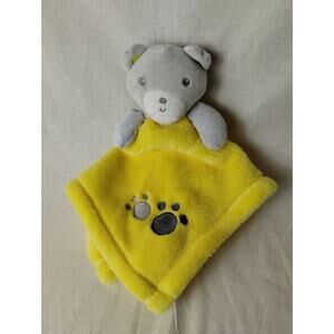Baby Gear Plush Gray Bear Yellow Lovey Paw Prints